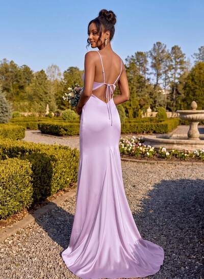 Cowl Neck Trumpet/Mermaid Back Hole Bridesmaid Dresses