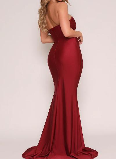 Strapless Fitted Trumpet/Mermaid Jersey Bridesmaid Dresses