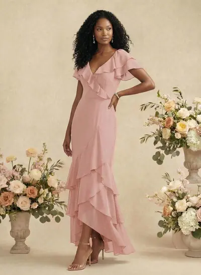 flower print bridesmaid dresses Elegant Floral Print Lace Up Floor Length Bridesmaid Dresses main image 1