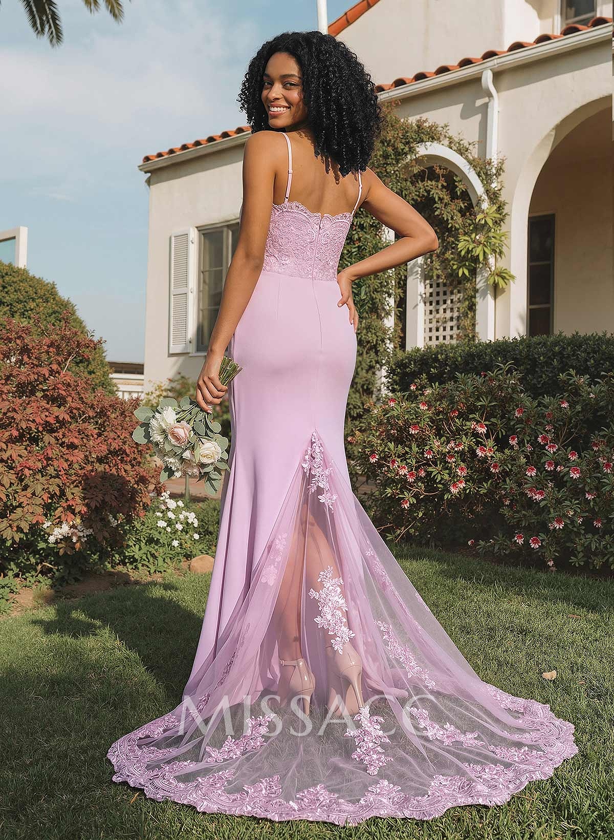 Trumpet/Mermaid Sweetheart Elastic Satin Bridesmaid Dresses With Appliques Lace Trumpet/Mermaid Sweetheart Elastic Satin Bridesmaid Dresses With Appliques Lace