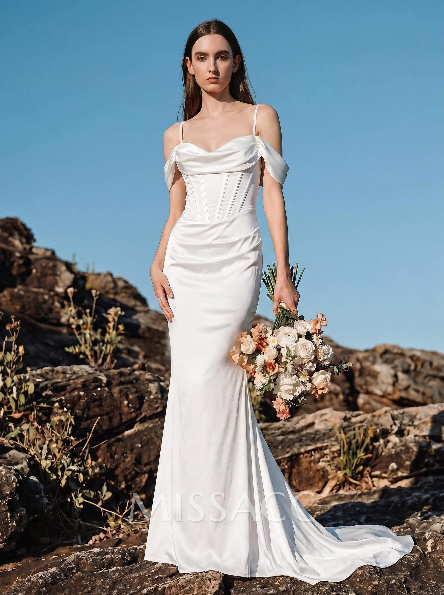 Trumpet/Mermaid Off-The-Shoulder Sleeveless Silk Like Satin Bridesmaid Dresses