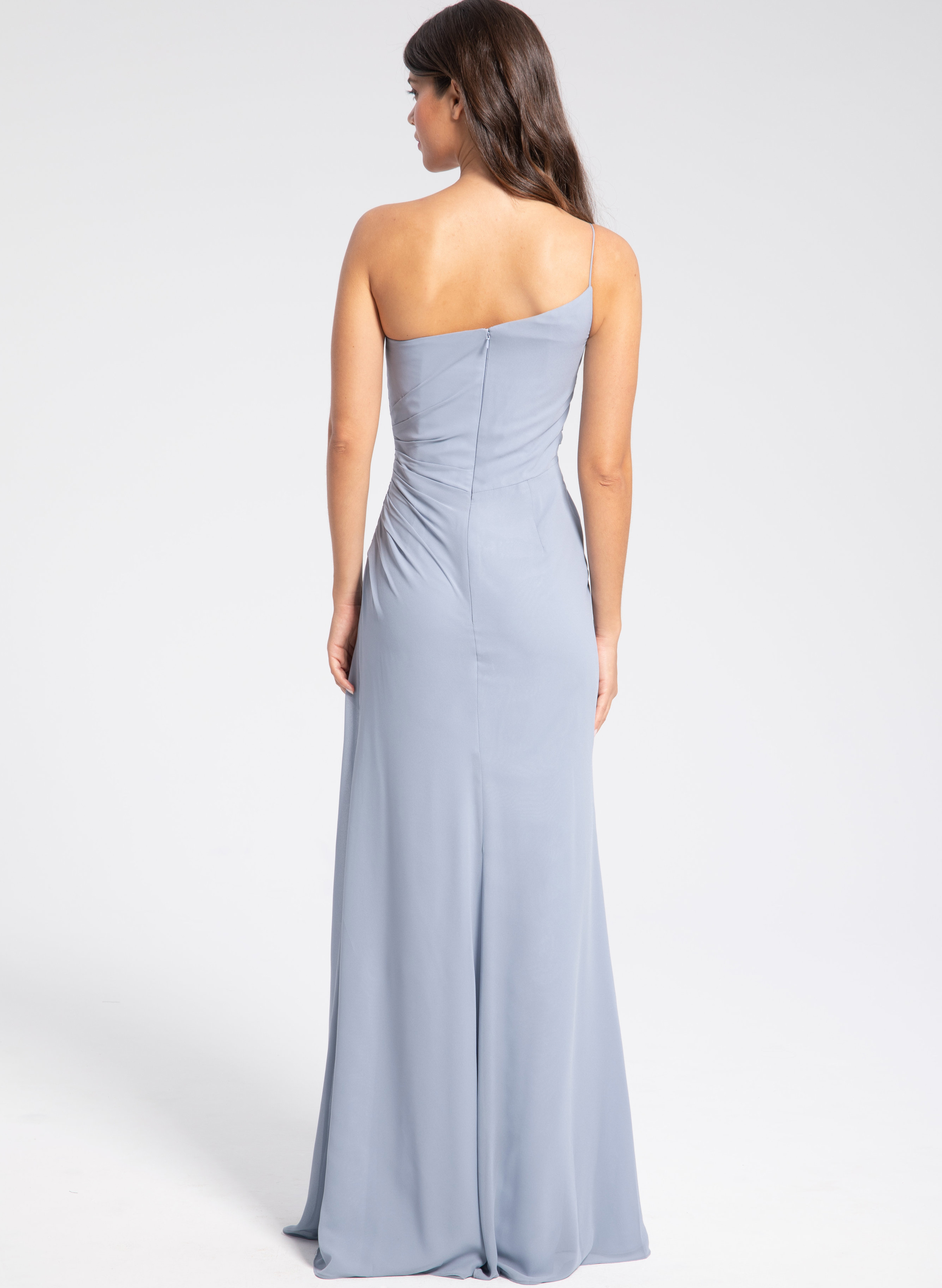One-Shoulder Spaghetti Straps Trumpet/Mermaid Bridesmaid Dresses With Ruffle