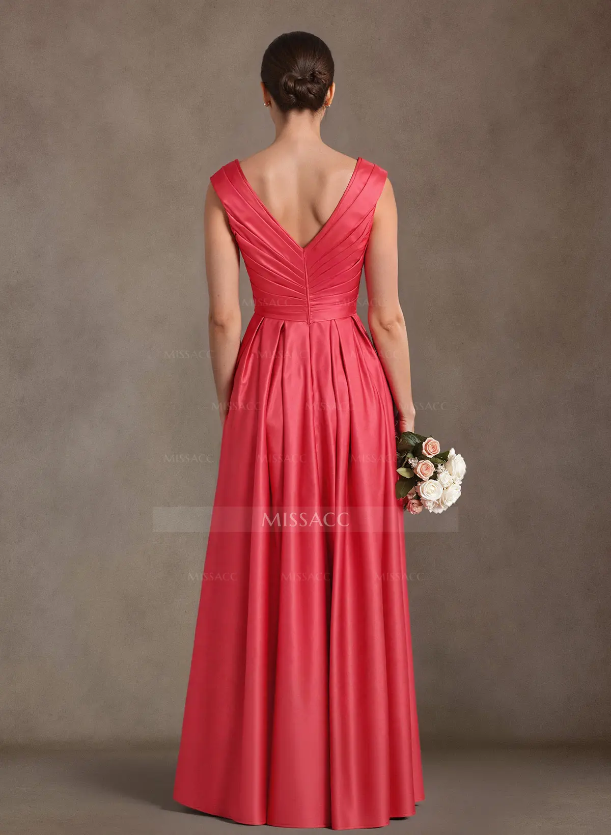 evening dress with corset A-Line V-Neck Sleeveless With Pockets Party Prom Evening Dress QP3549 US10 / Black main image 0