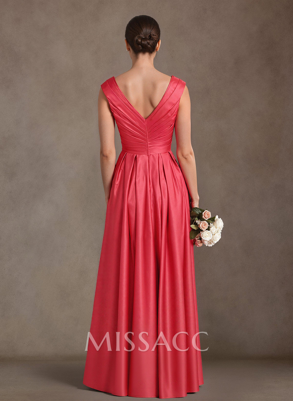 A-Line Satin Pockets Evening Dresses With Cap Shoulder A-Line Satin Pockets Evening Dresses With Cap Shoulder