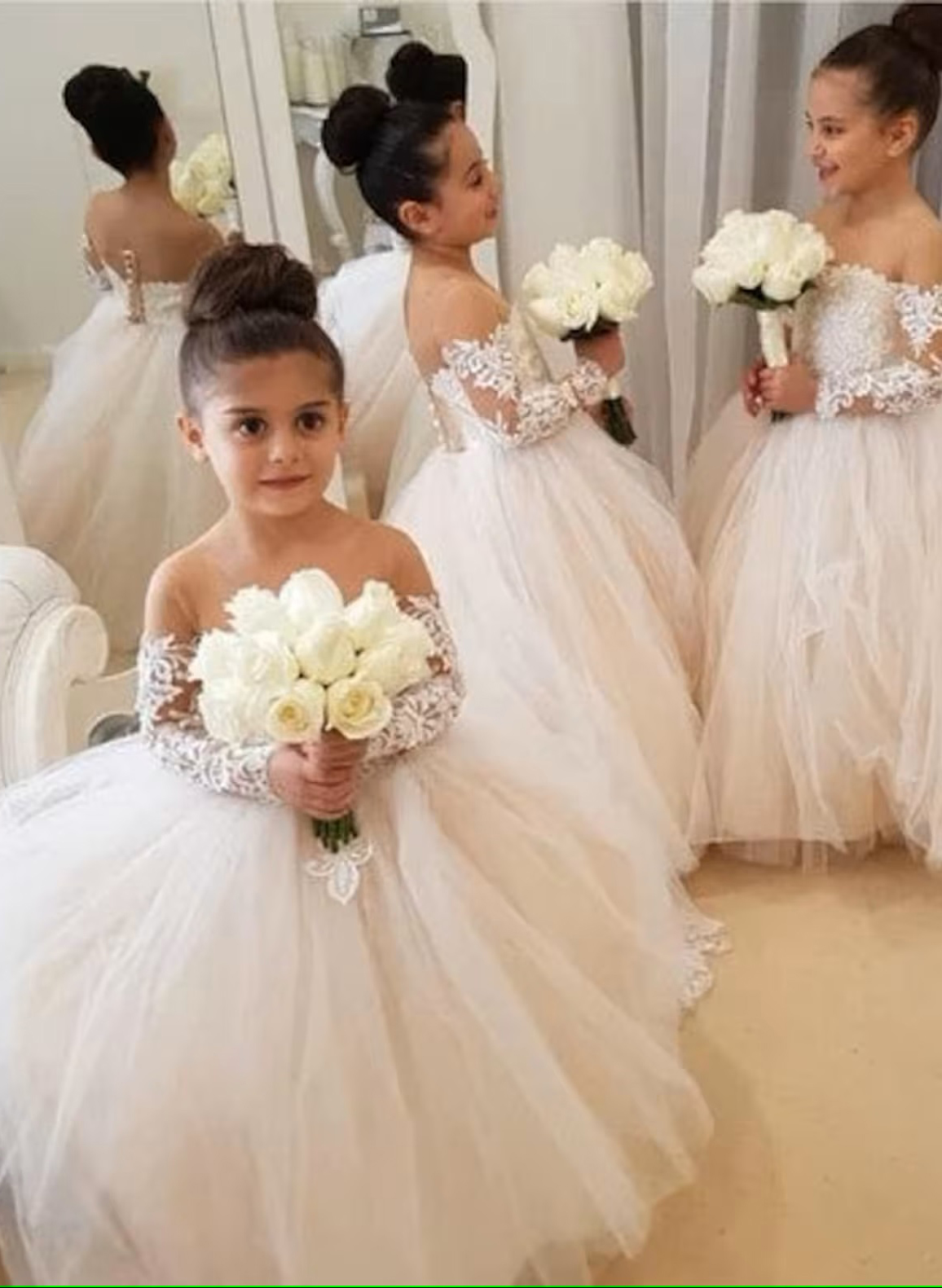 Ball Gown Princess Lace Tulle Flower Girl Dresses 