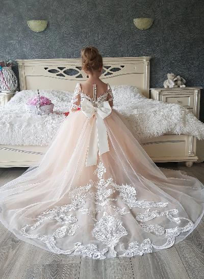 Luxury Ball Gown Princess Lace Tulle Flower Girl Dresses