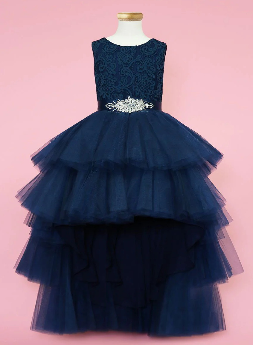 Ball-Gown/Princess Lace Tulle Flower Girl Dresses With Beading