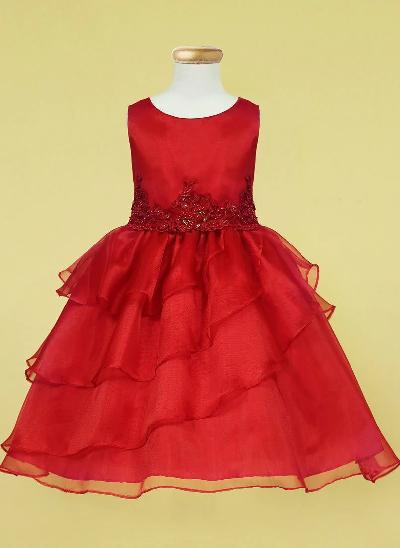 Ball-Gown/Princess Organza Flower Girl Dresses With Lace