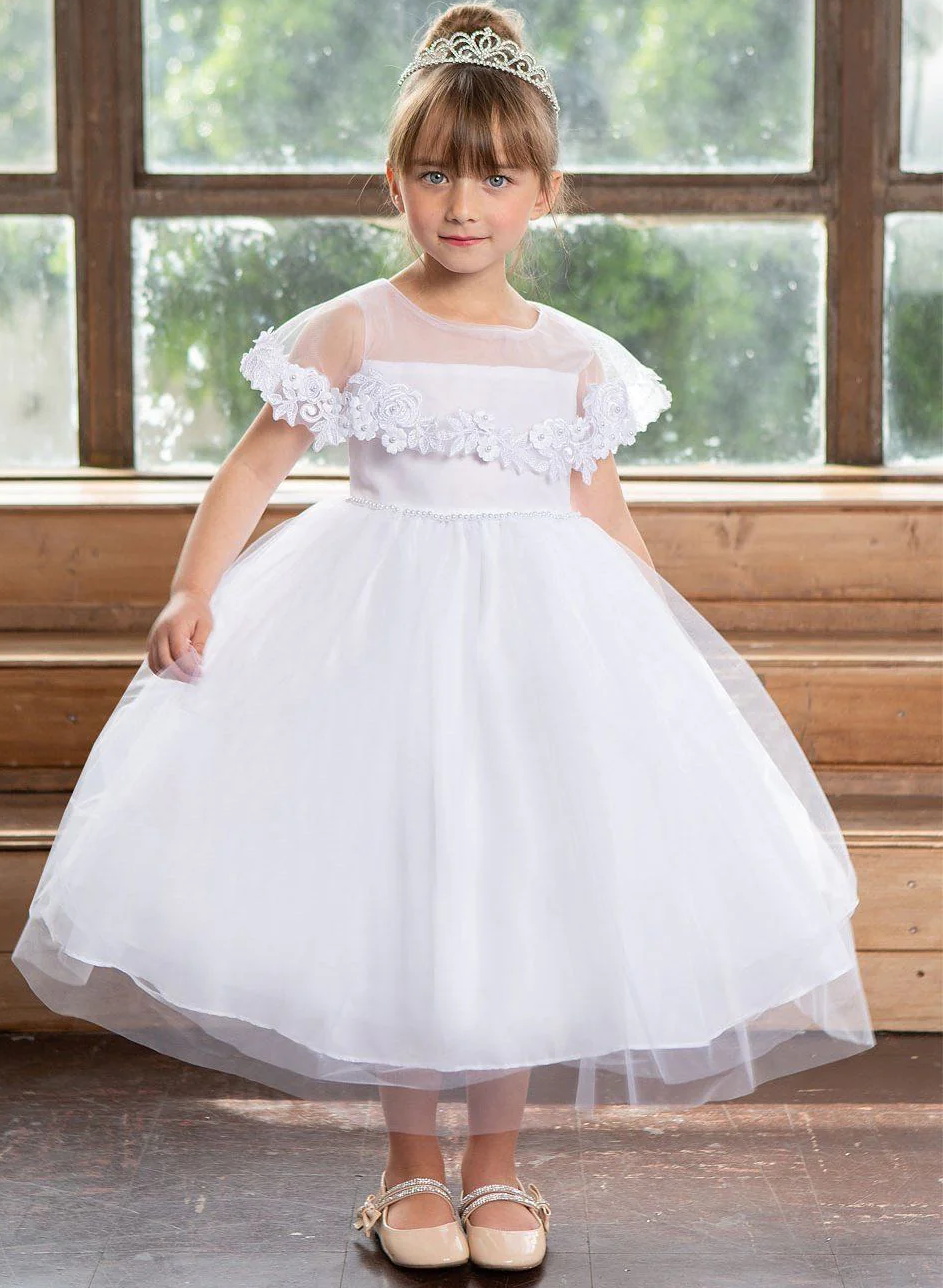 Ball-Gown/Princess White Flower Girl Dresses Pageant Dresses With Ankle-Length