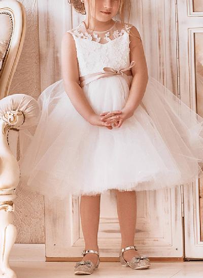 Ball-Gown/Princess Tulle Lace Knee-Length Flower Girl Dresses Pageant Dresses