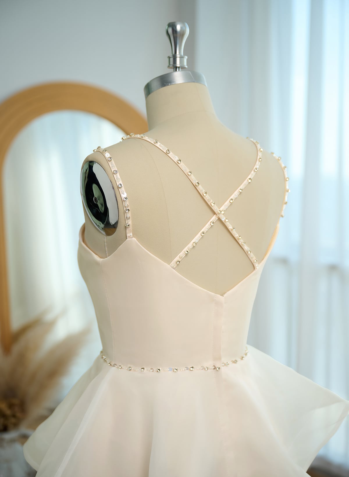 A-Line Sleeveless Short/Mini Tulle Homecoming Dresses