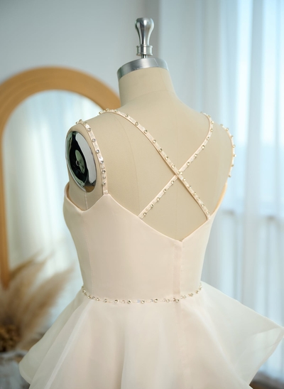 A-Line Sleeveless Short/Mini Tulle Homecoming Dresses