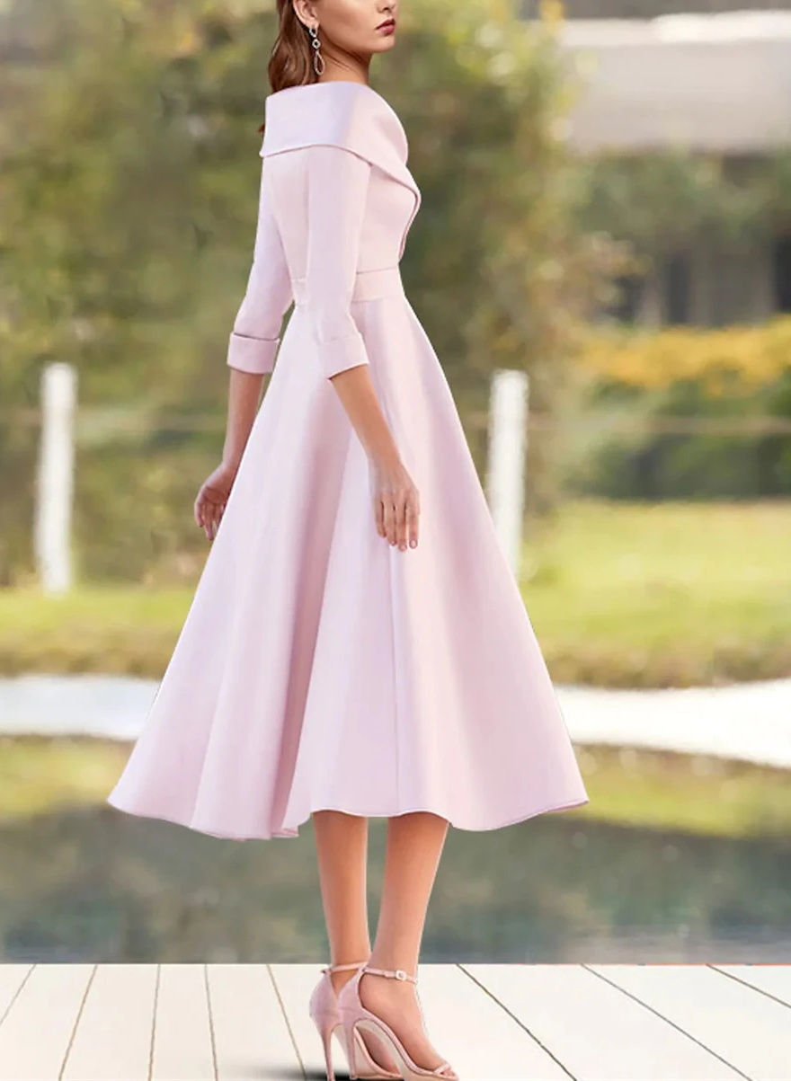 Satin A-Line Cap Shoulder Mother Of The Bride Dresses