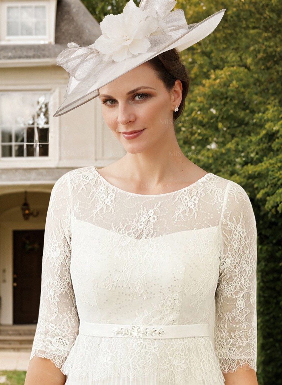 Elegant Lace Pleated Sleeves Mother Of The Bride Dresses