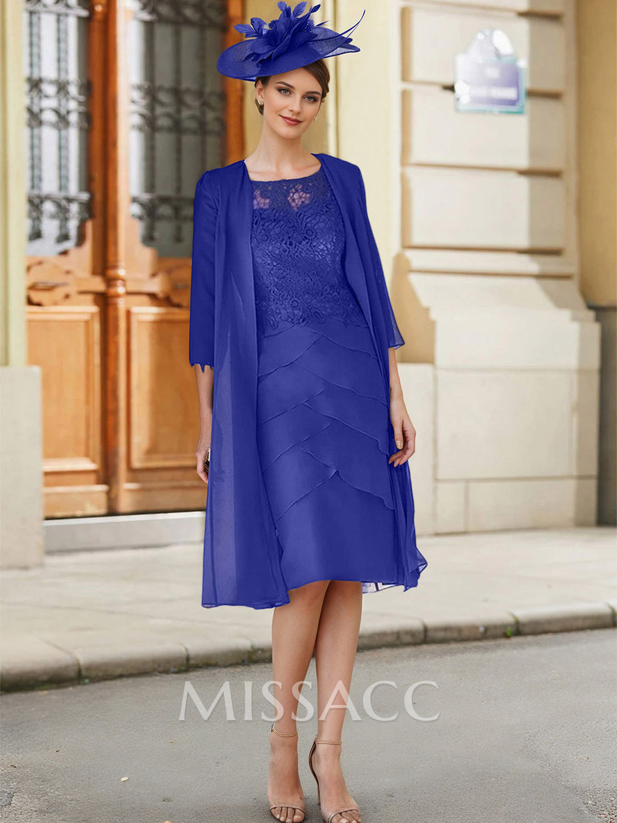 Royal Blue Lace Sheath/Column Knee-Length Mother Of The Bride Dresses Royal Blue Lace Sheath/Column Knee-Length Mother Of The Bride Dresses