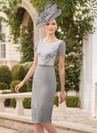 Blue Knee-Length Lace Sleeveless Mother Of The Bride Dresses