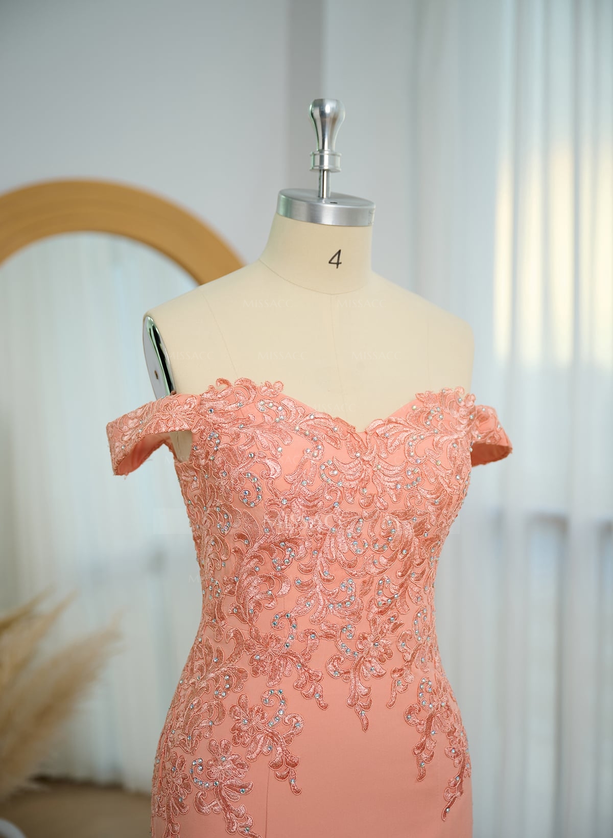 Off-The-Shoulder Elegant Elastic Satin Mother Of The Bride Dresses With Beaded Embroidery