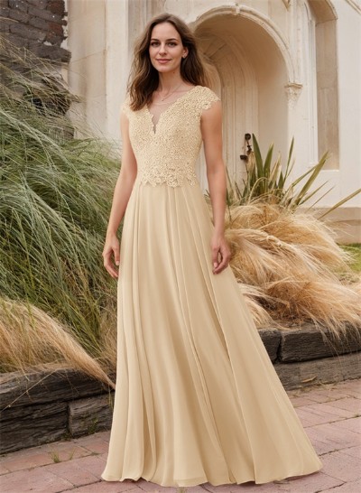 Sheath/Column Elegant Chiffon Mother Of The Bride Dresses With Beading/Appliques Lace