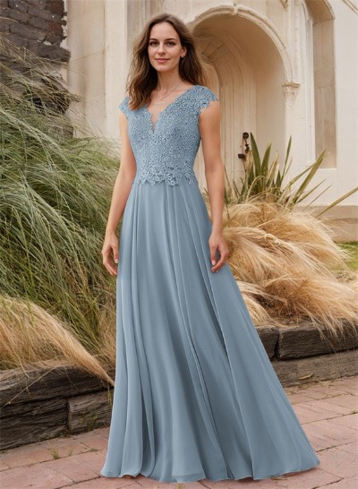 Sheath/Column Elegant Chiffon Mother Of The Bride Dresses With Beading/Appliques Lace