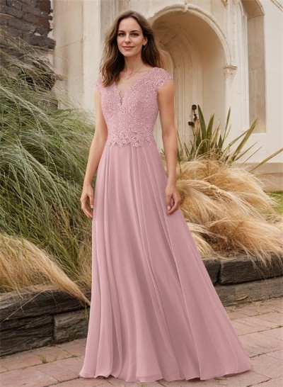 Sheath/Column Elegant Chiffon Mother Of The Bride Dresses With Beading/Appliques Lace