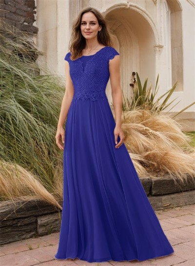 Sheath/Column Elegant Chiffon Mother Of The Bride Dresses With Beading/Appliques Lace