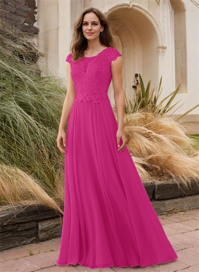 Sheath/Column Elegant Chiffon Mother Of The Bride Dresses With Beading/Appliques Lace