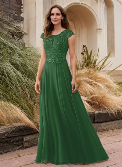 Sheath/Column Elegant Chiffon Mother Of The Bride Dresses With Beading/Appliques Lace