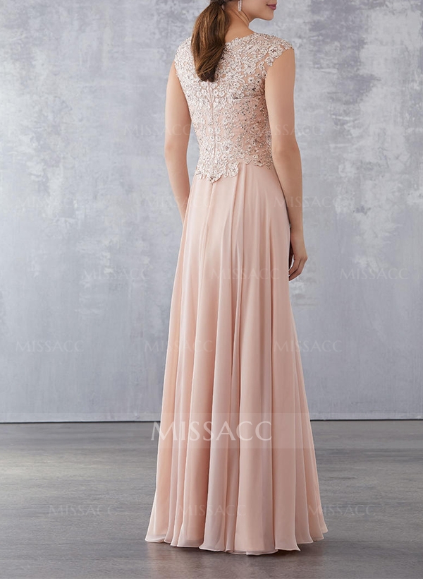 Sheath/Column Elegant Chiffon Mother Of The Bride Dresses With Beading/Appliques Lace