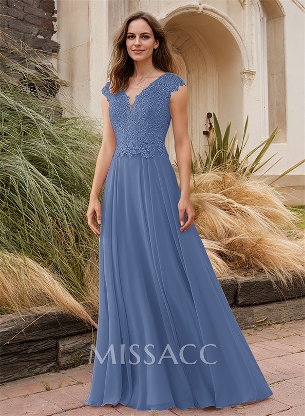 Sheath/Column Elegant Chiffon Mother Of The Bride Dresses With Beading/Appliques Lace