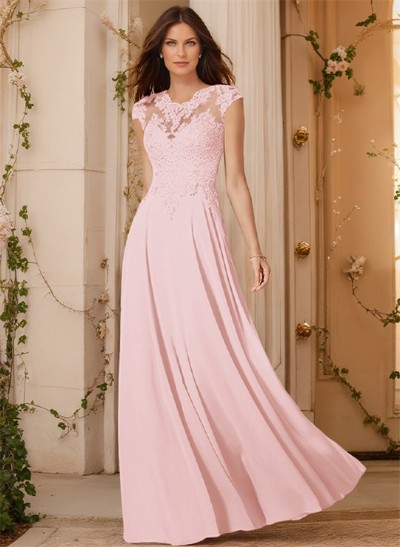 Sheath/Column Chiffon Mother Of The Bride Dresses With Appliques Lace