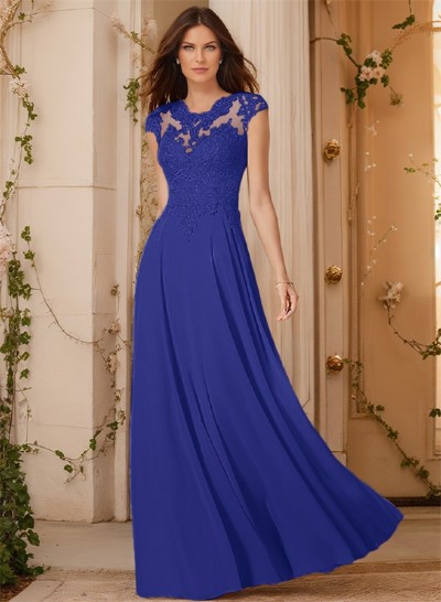 Sheath/Column Chiffon Mother Of The Bride Dresses With Appliques Lace