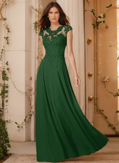 Sheath/Column Chiffon Mother Of The Bride Dresses With Appliques Lace