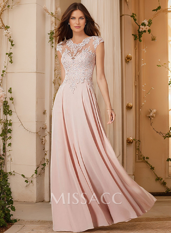 Sheath/Column Chiffon Mother Of The Bride Dresses With Appliques Lace