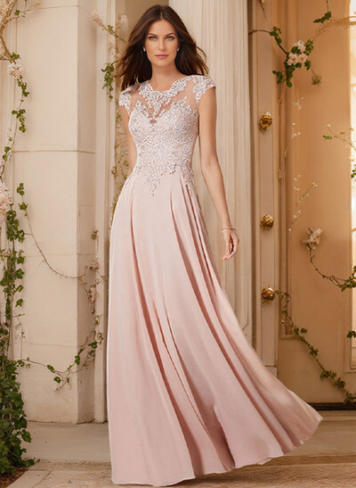 Sheath/Column Chiffon Mother Of The Bride Dresses With Appliques Lace