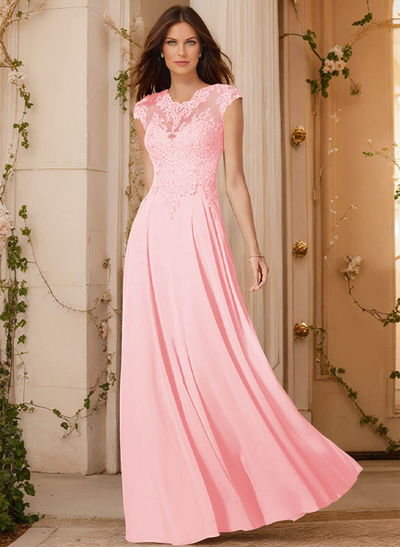 Sheath/Column Chiffon Mother Of The Bride Dresses With Appliques Lace