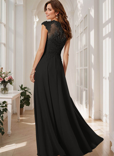 Sheath/Column Chiffon Mother Of The Bride Dresses With Appliques Lace