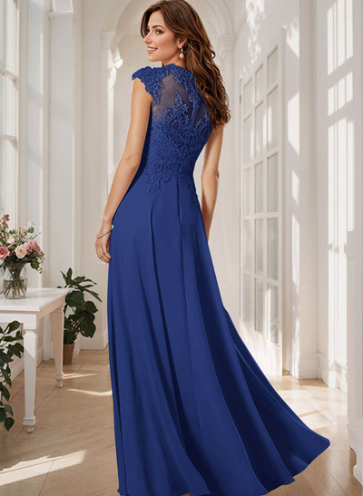 Sheath/Column Chiffon Mother Of The Bride Dresses With Appliques Lace