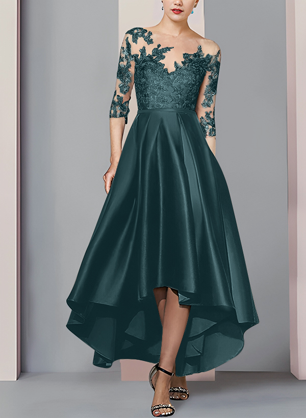 A-Ligne Asymétrique Dentelle Robes Mère De La Mariée