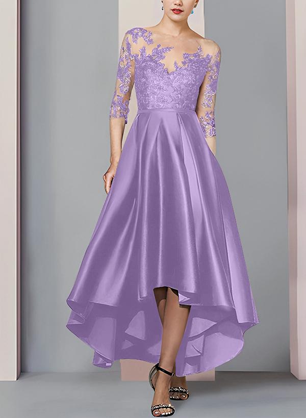 A-Ligne Asymétrique Dentelle Robes Mère De La Mariée