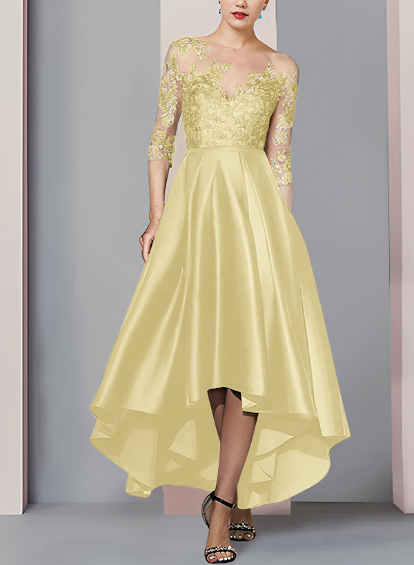 A-Ligne Asymétrique Dentelle Robes Mère De La Mariée