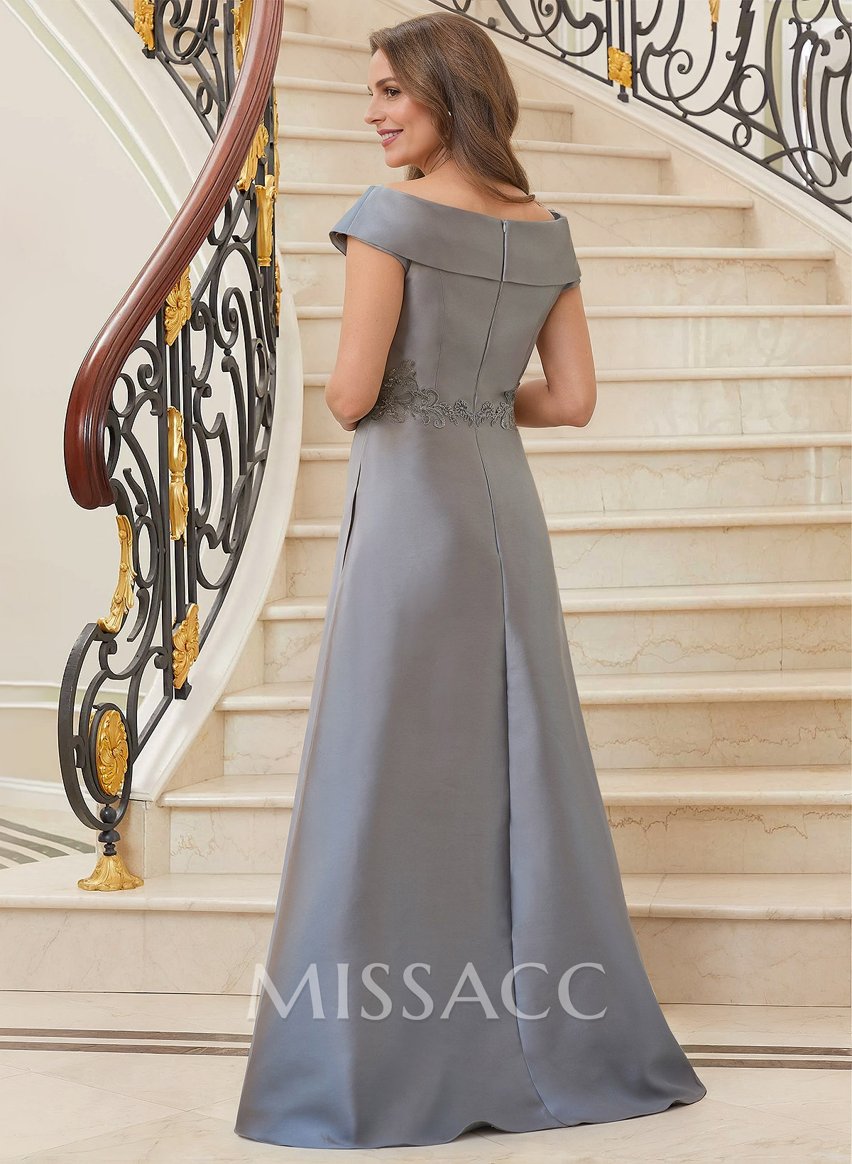 A-Line V-Neck Sleeveless Floor-Length Satin Mother Of The Bride Dresses With Appliques Lace A-Line V-Neck Sleeveless Floor-Length Satin Mother Of The Bride Dresses With Appliques Lace