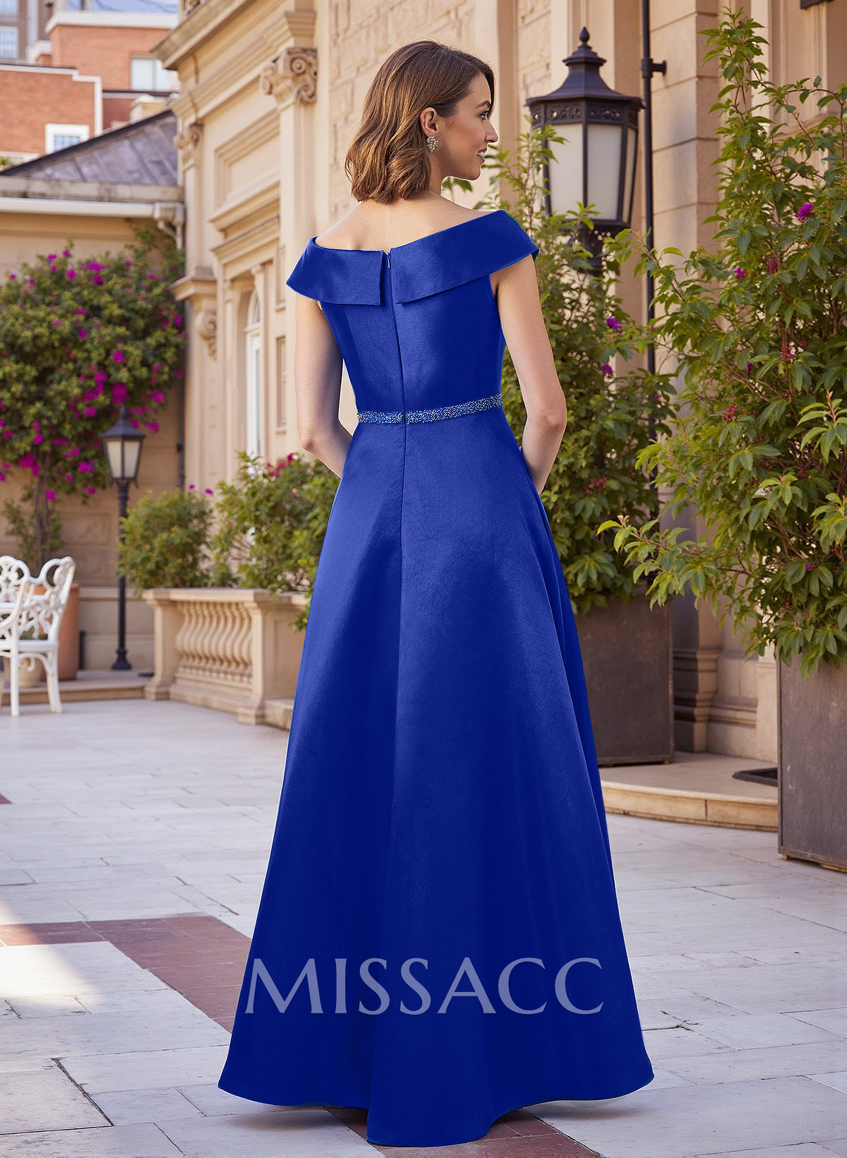 A-Line Off-The-Shoulder Satin Mother Of The Bride Dresses With Pleated