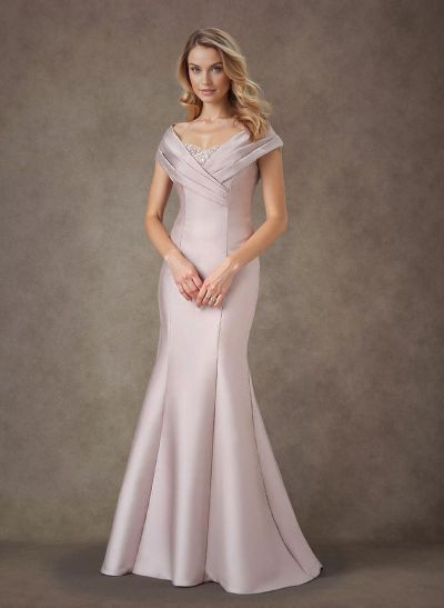 Trumpet/Mermaid Off-The-Shoulder Satin Mother Of The Bride Dresses