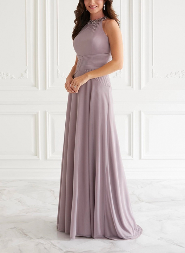 A-Line Chiffon Mother Of The Bride Dresses With Beading
