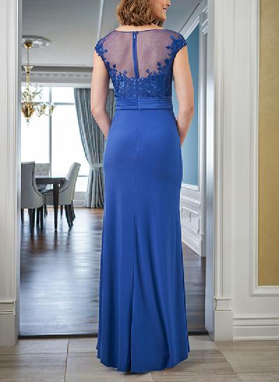 Sheath/Column Illusion Neck Lace/Jersey Mother Of The Bride Dresses