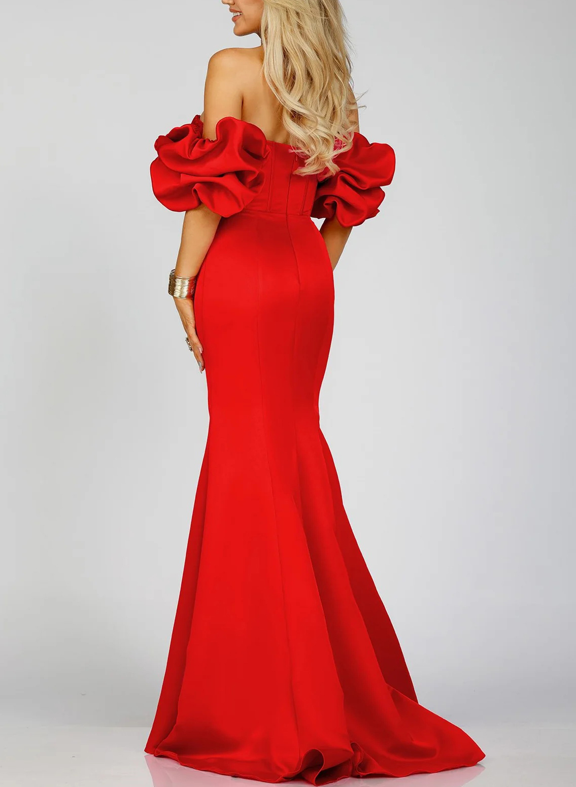 Red Mermaid Slit Long Prom Dresses/Evening Dresses