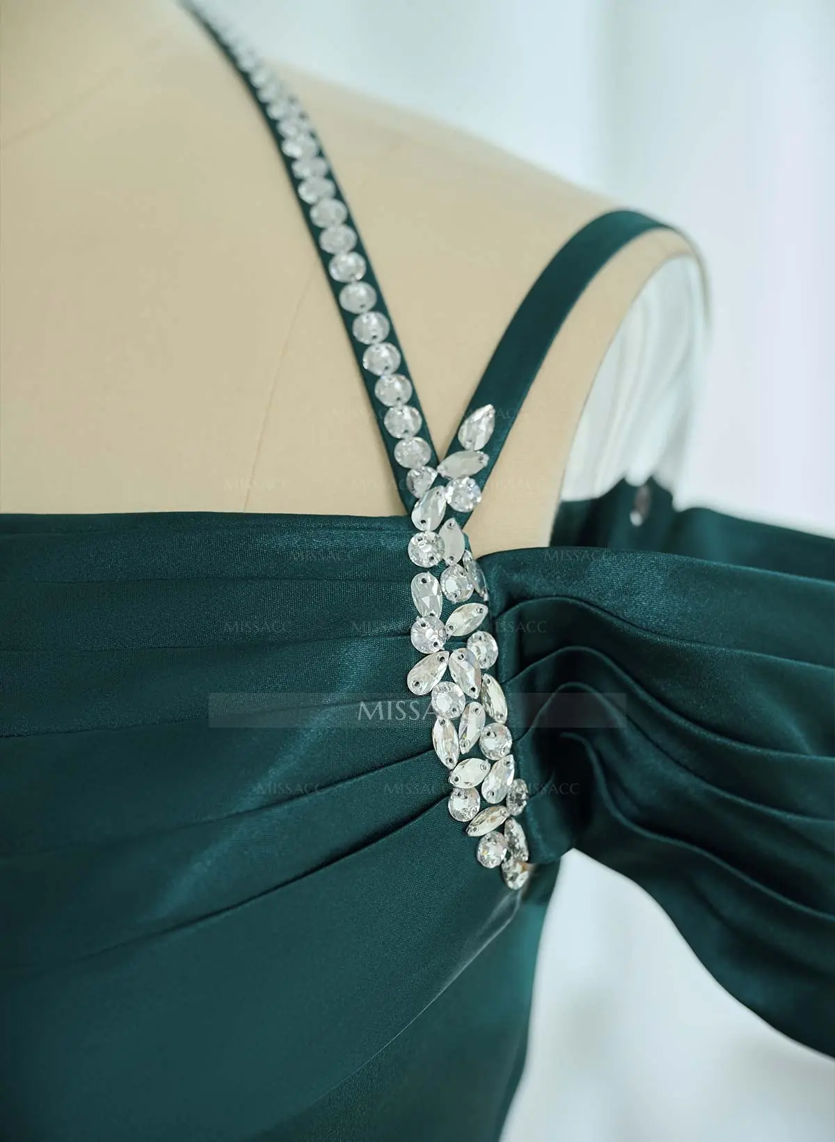 green emerald velvet dress Dark Green Silver Beaded Velvet High Split Mermaid Prom Dresses