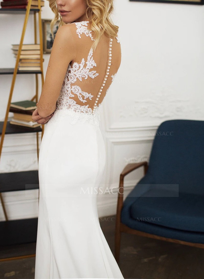 Luxury Lace Mermaid Wedding Dresses With Elastic Satin