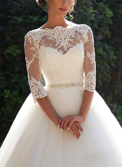 vestito sposa abito elegante con maniche a palloncino