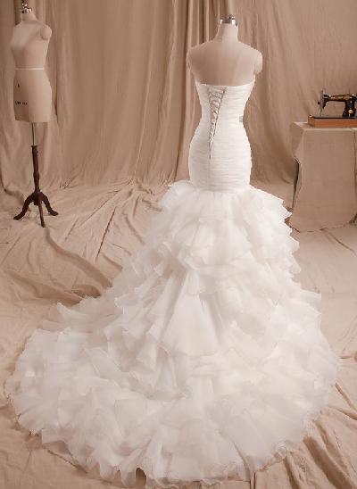 Classic Luxury Mermaid Strapless Wedding Dresses